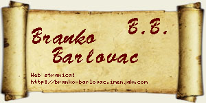 Branko Barlovac vizit kartica